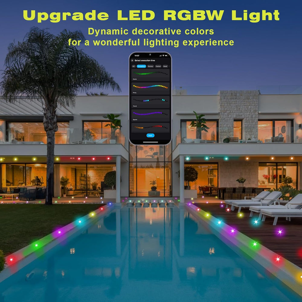 LED Deck Lights Kit Black, 30 Pack Φ1.22 WiFi Pixel RGBW+IC with Remote