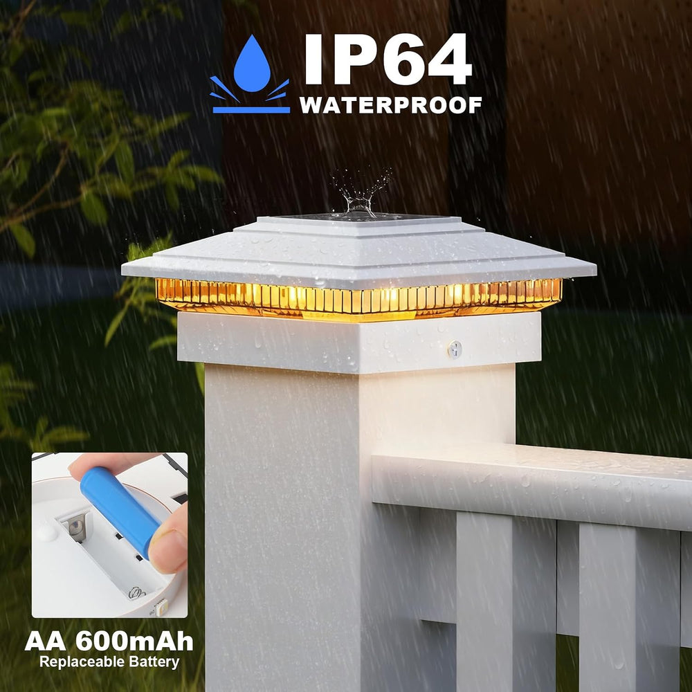 APONUO Solar Post Cap Lights Color Changing - RGB 8 Solid & Gradient Colo...