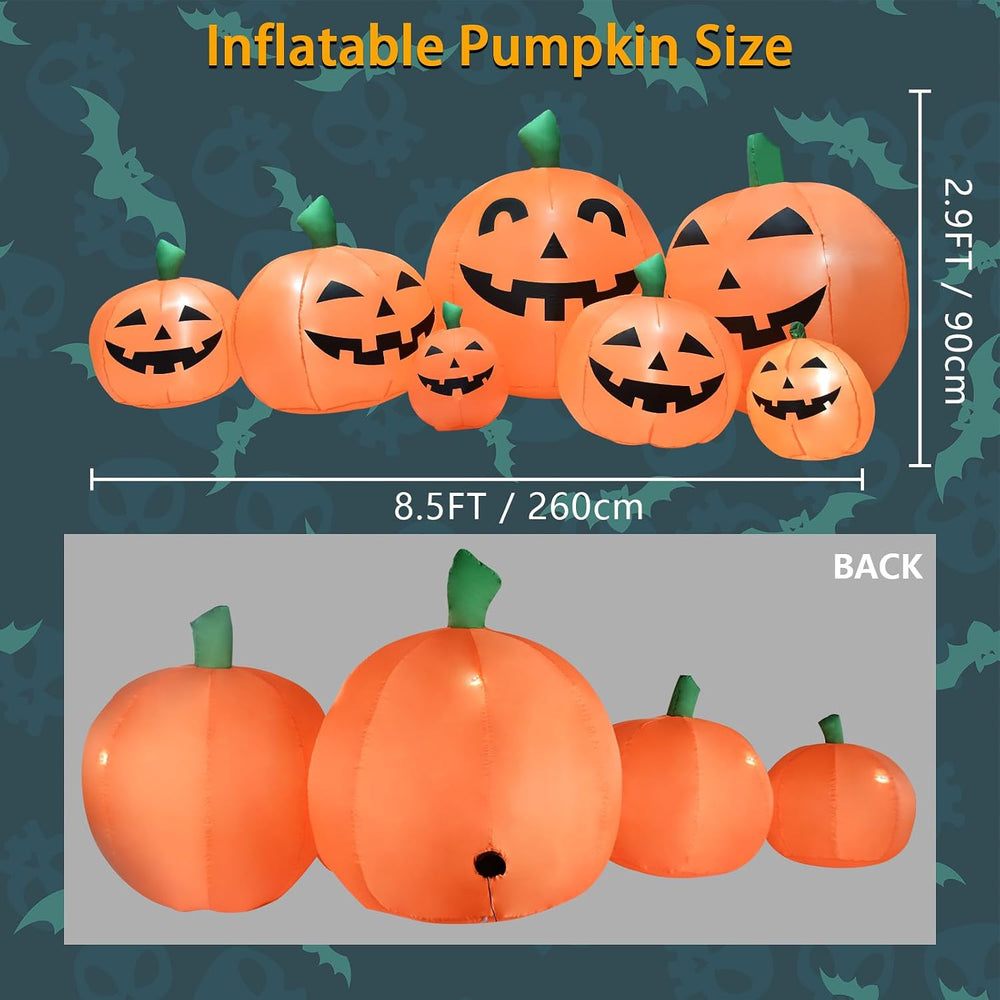 8.5FT Halloween Inflatables Pumpkins Decoration, Outdoor Halloween Blow Up De...