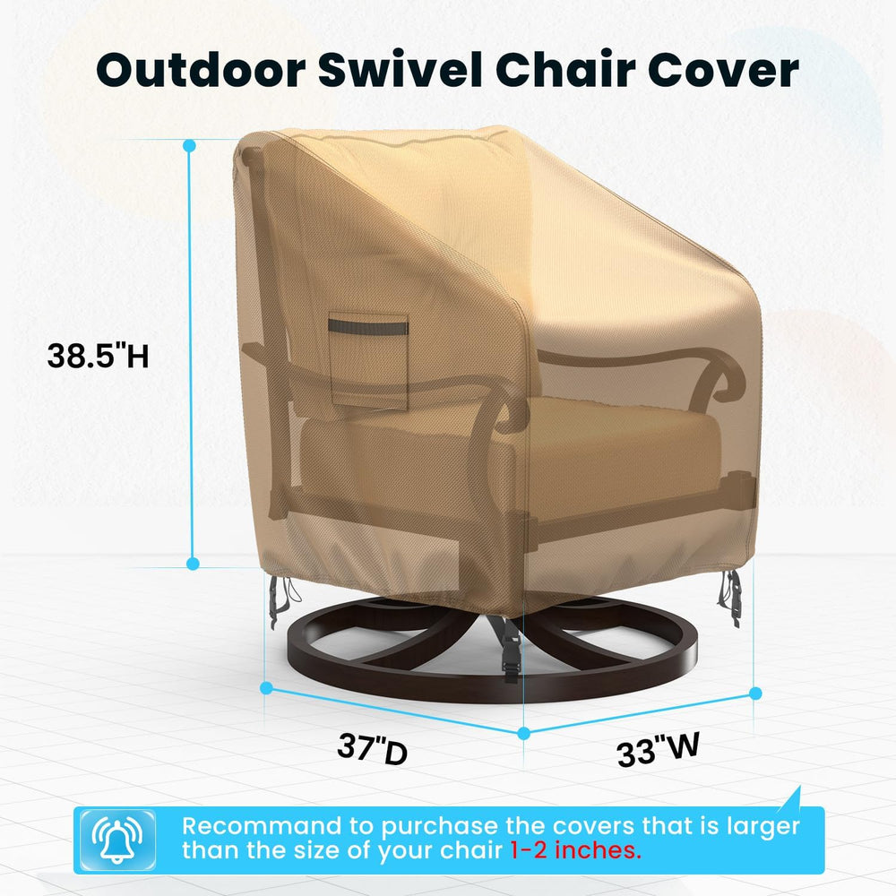 Swivel Patio Chair Covers, 2 Pack Waterproof Outdoor Rocking Chair Covers, La...