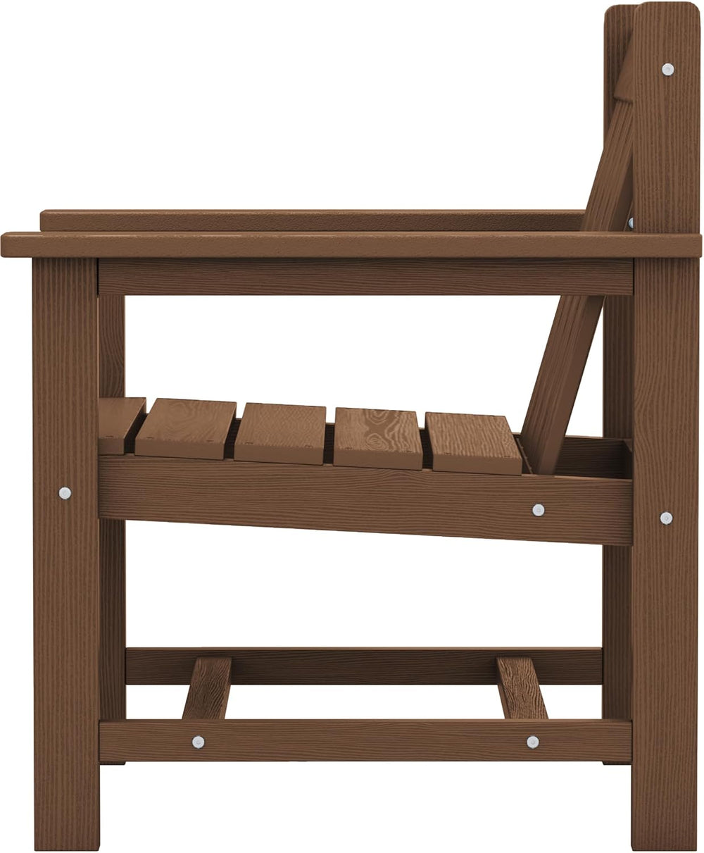 SERWALL 3 Pieces Patio Bistro Set-Outdoor Chairs with Side Table,Brown