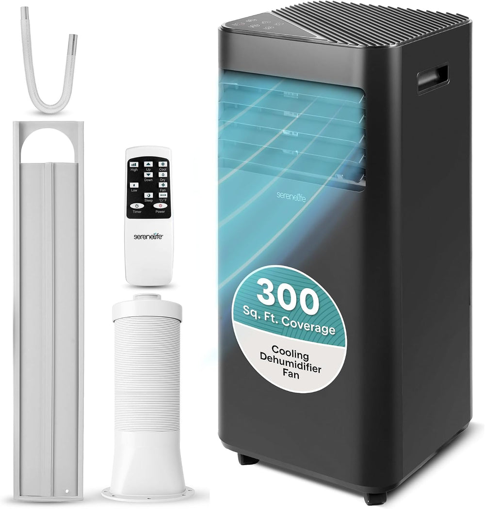 SereneLife Portable Air Conditioner 8000 BTU | 3-in-1 Cooling, Fan and Dehumi...