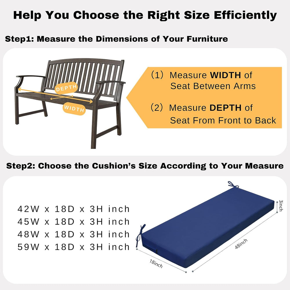 idee-home Outdoor Bench Cushion Waterproof
