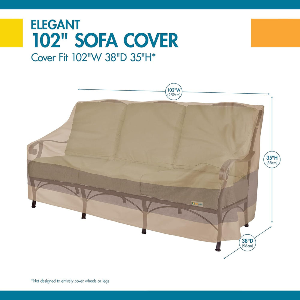 DUCKCOVERS Elegant Water-Resistant 104 Inch Patio Sofa Cover, Patio Furniture...