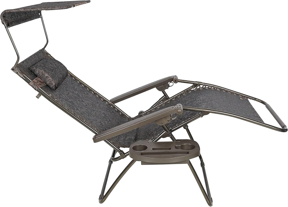 Bliss Hammocks XXL Zero Gravity Lounge Chair, Brown Jacquard, 33" Wide
