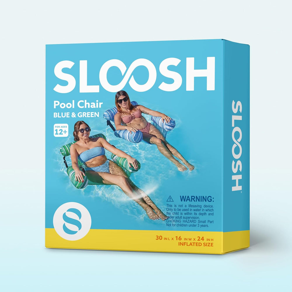 SLOOSH Inflatable Pool Floats Adult,2 Packs Floating Lounge Chairs,Blow up Po...