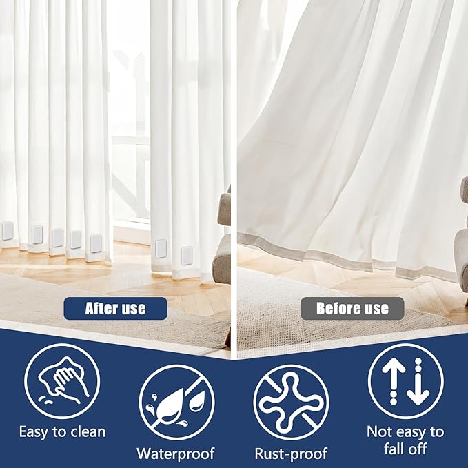 36pcs Outdoor Curtain Weights, Plastic Wrapped Magnetic Drapery Weights, Wate...