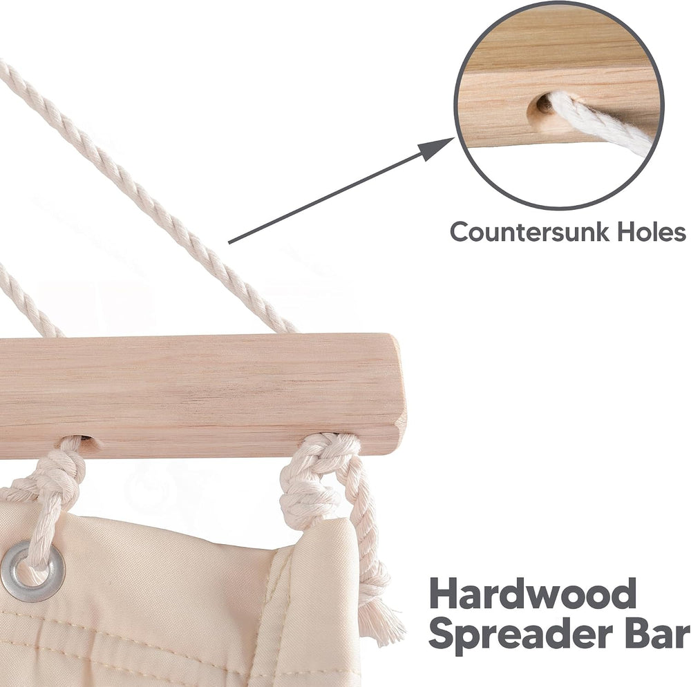 SUNCREAT Hammocks Extra Large Double Hammock with 12 ft Stand, Beige