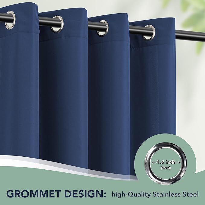 Outdoor Curtains for Patio Waterproof - 6 Panels Privacy Weatherproof Outside...