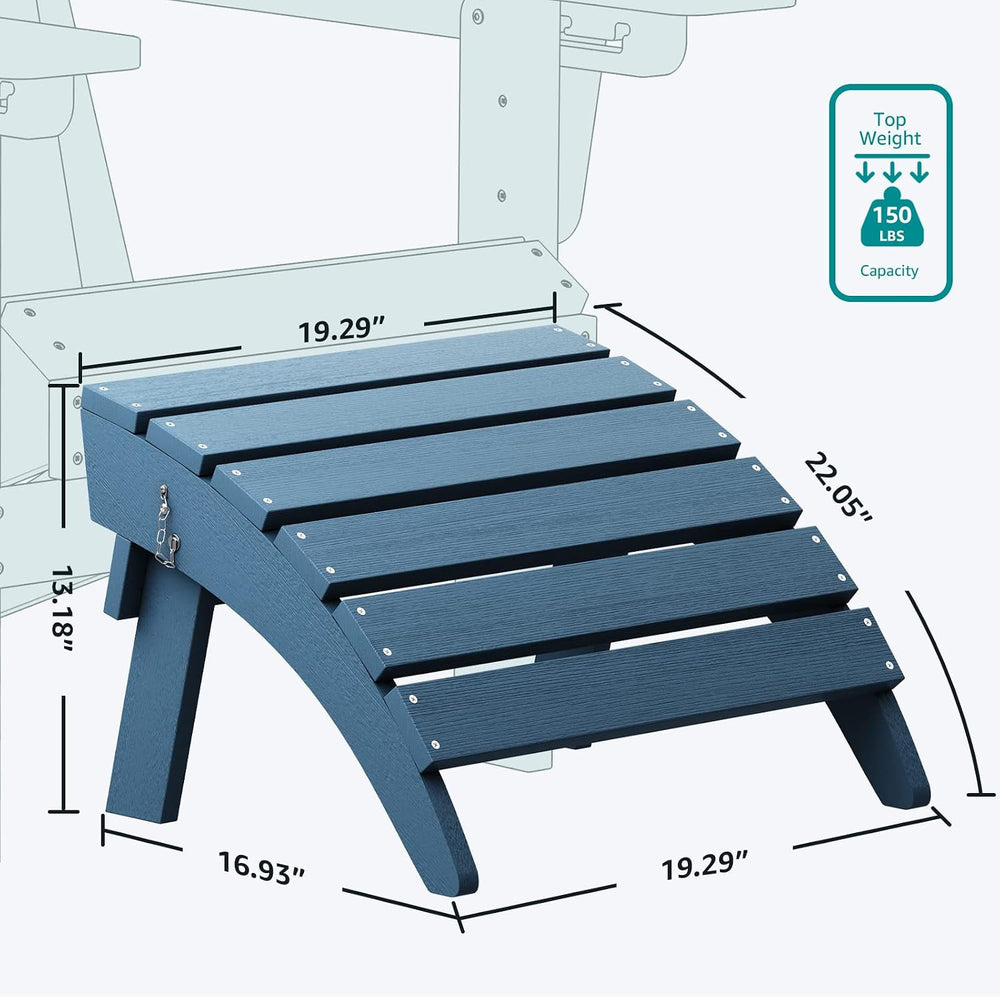 SERWALL Folding Adirondack Chair Footrest Set of 2, Adirondack Ottomans Foots...