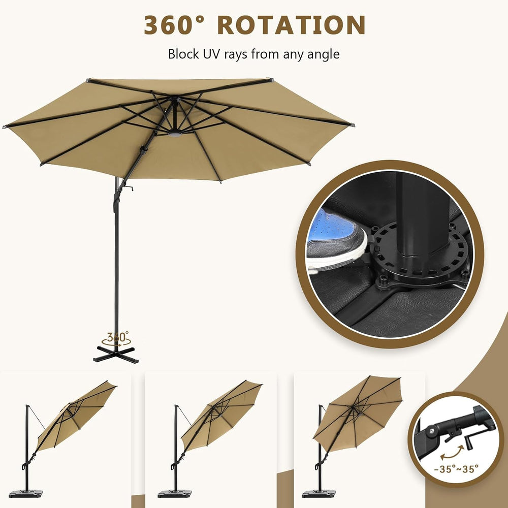 Abba Patio 10FT Vienna Offset Patio Umbrella Outdoor Cantilever Umbrella with...