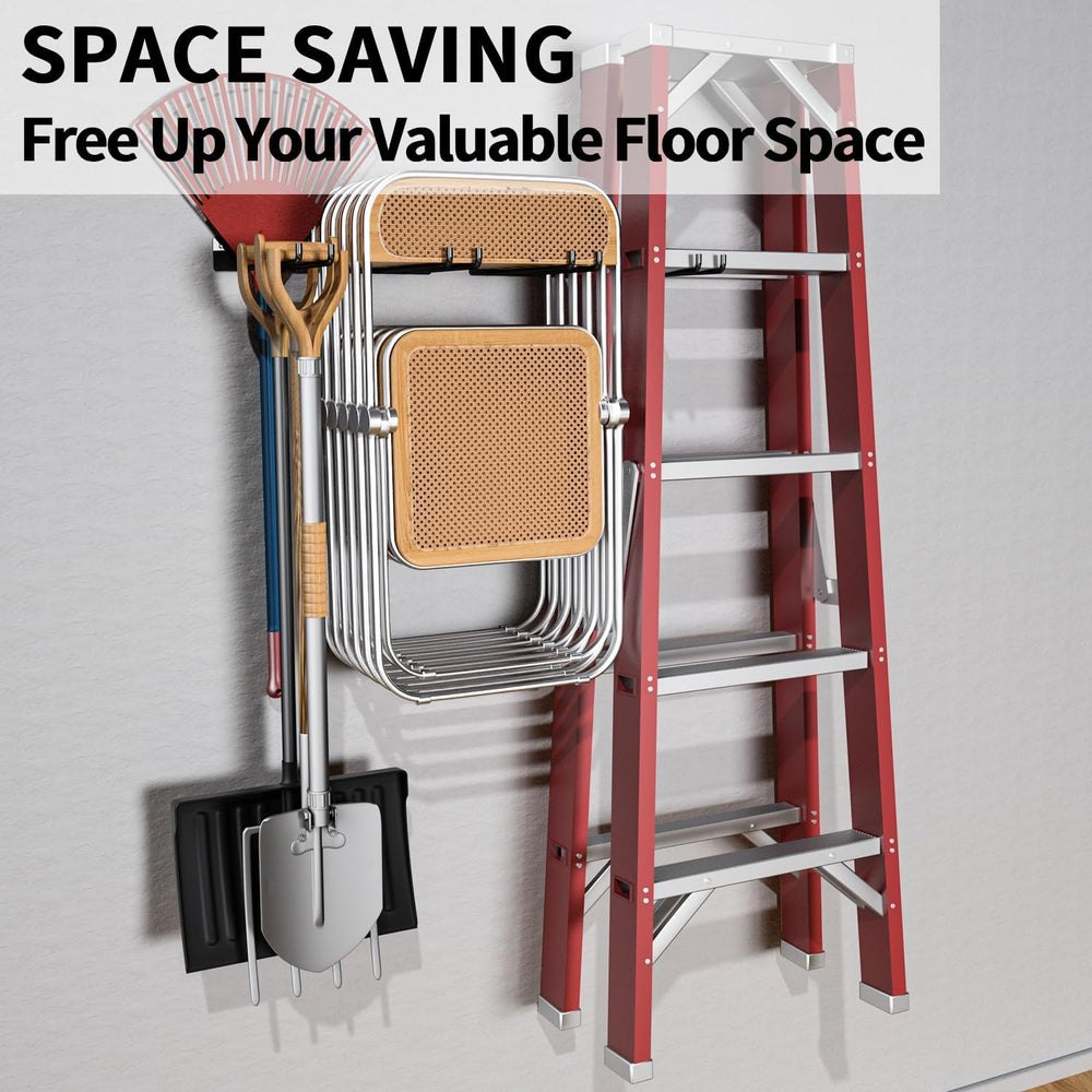 Folding Chair Storage Rack, Garden Tool & Foldable Chairs Organizer Hange...
