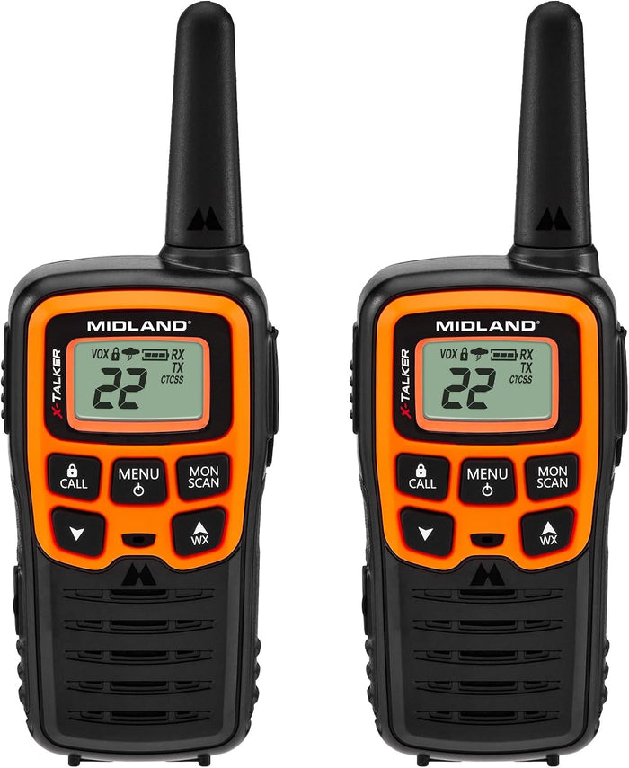 Midland T51VP3 X-Talker FRS Walkie Talkie, Orange, 2 Pack