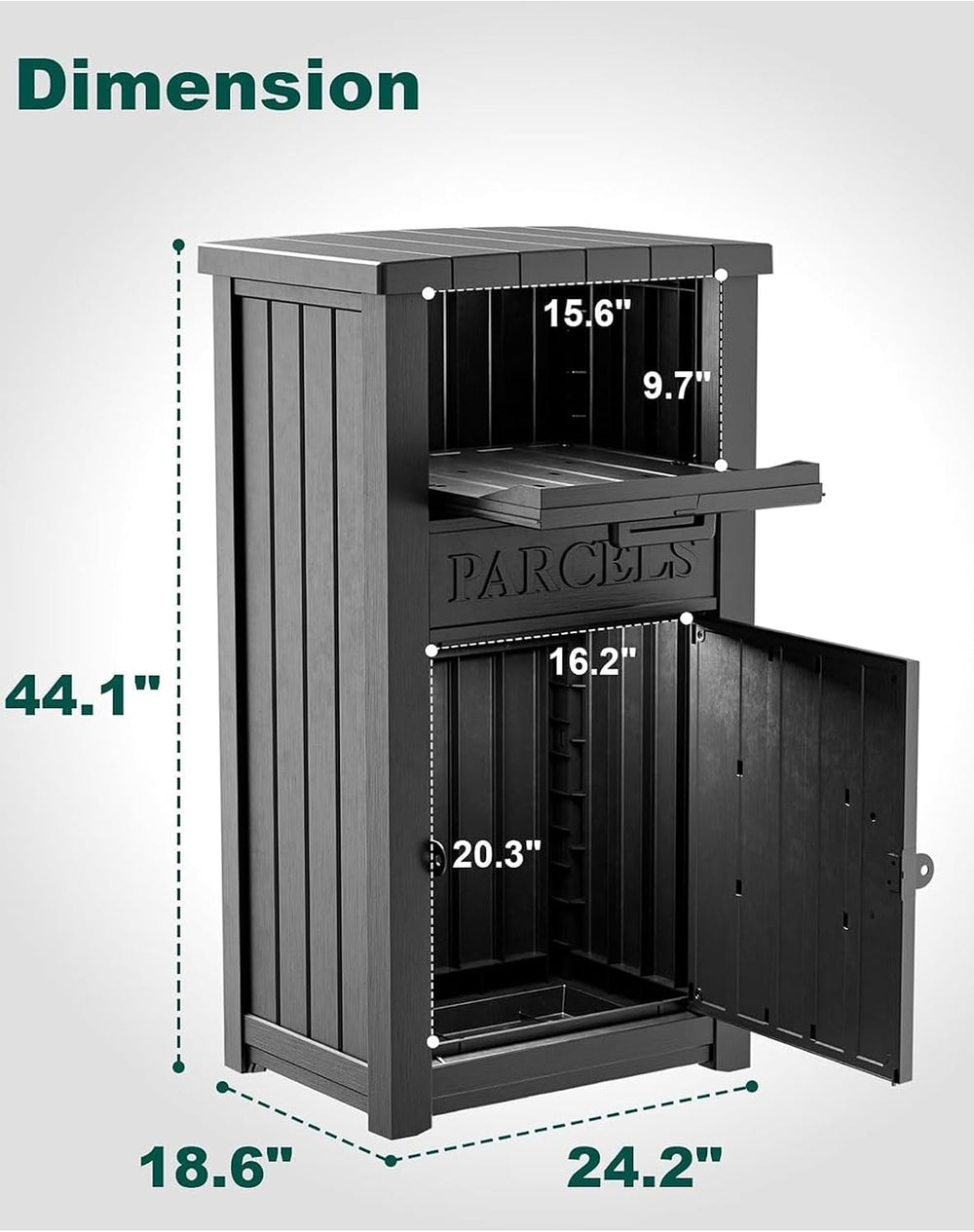 Package Delivery Box for Outside, Large Parcel Drop Box with Lockable Secure,...
