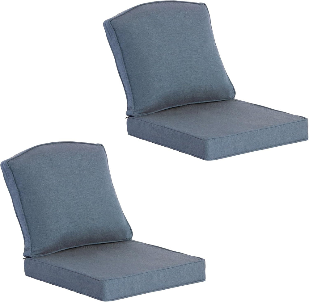 Outdoor Deep Seat Cushions, 20x21.5 Inch, Denim Blue, Set of 2