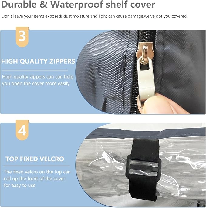 Waterproof Shelf Cover,600D Heavy Duty Dustproof Storage Wire Rack Covers,Out...