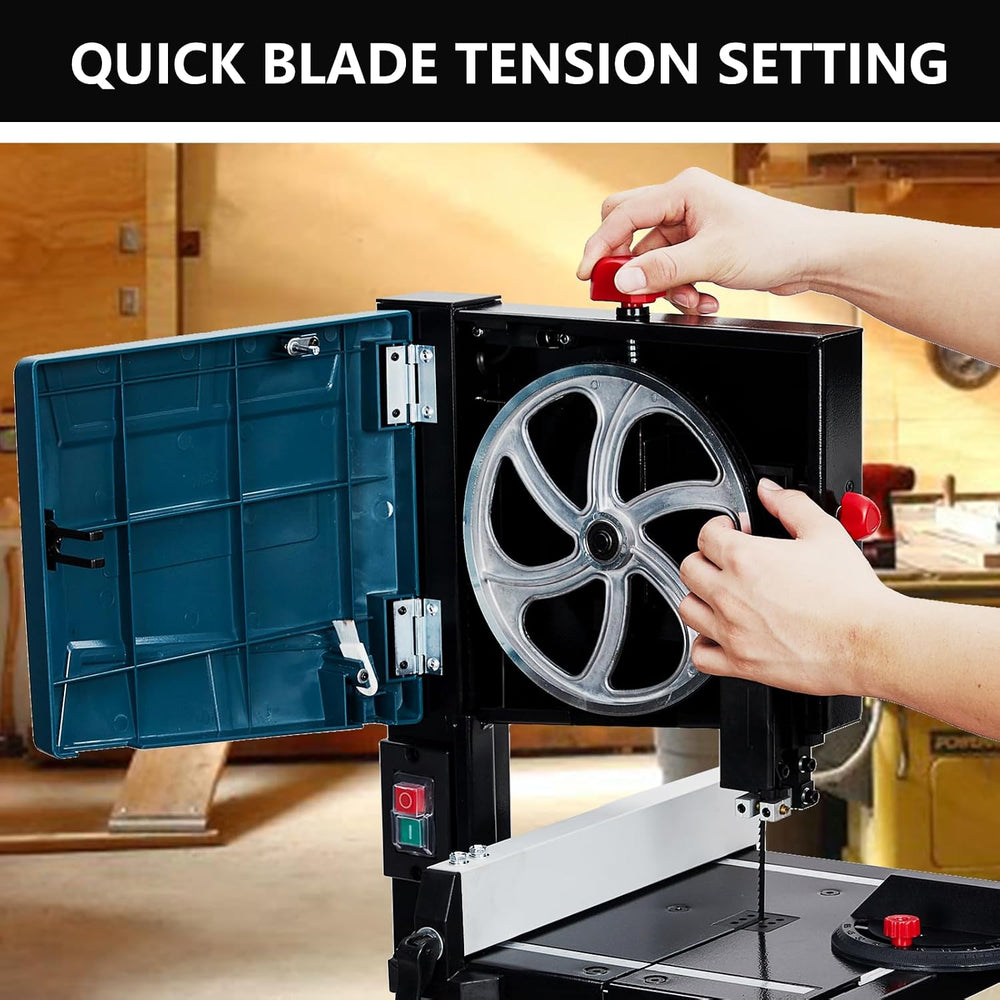 8 in Band Saw, ExploreHorizon 0-45 Tilting Range, 3A & 1800RPM Pure Coppe...