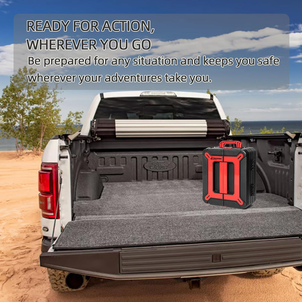 Hard Case First Aid Kit 408 Pcs - Wall Mountable Trauma Kit for Car, Home, Of...