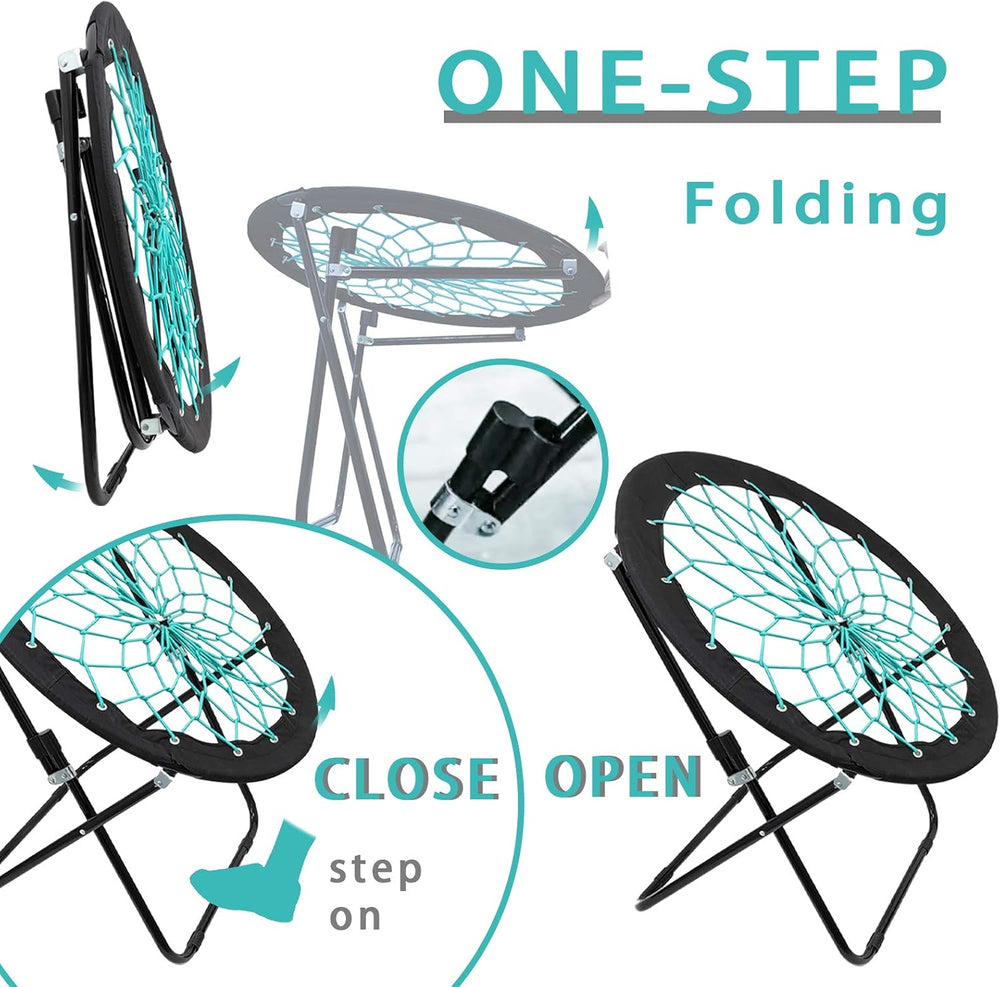 CampLand Bunjo Bungee Dish Chair-Versatile Folding Chair with Fun Bouncy Desi...