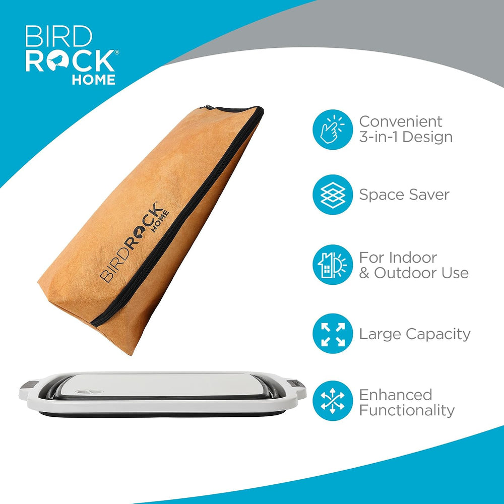 BIRDROCK HOME Collapsible Large BBQ Prep Tub & BBQ Resting Bag - Multi-Fu...