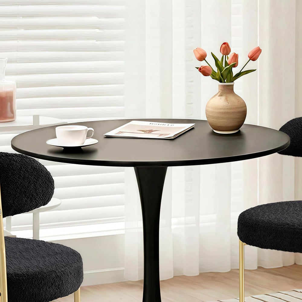 SoarFlash Black Round Dining Table, 31.5" Tulip Kitchen Dining Table 2-4...