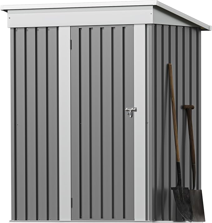 Greesum 5×3 FT Outdoor Storage Shed, Metal Storaged Sheds Without Floor, Tool...