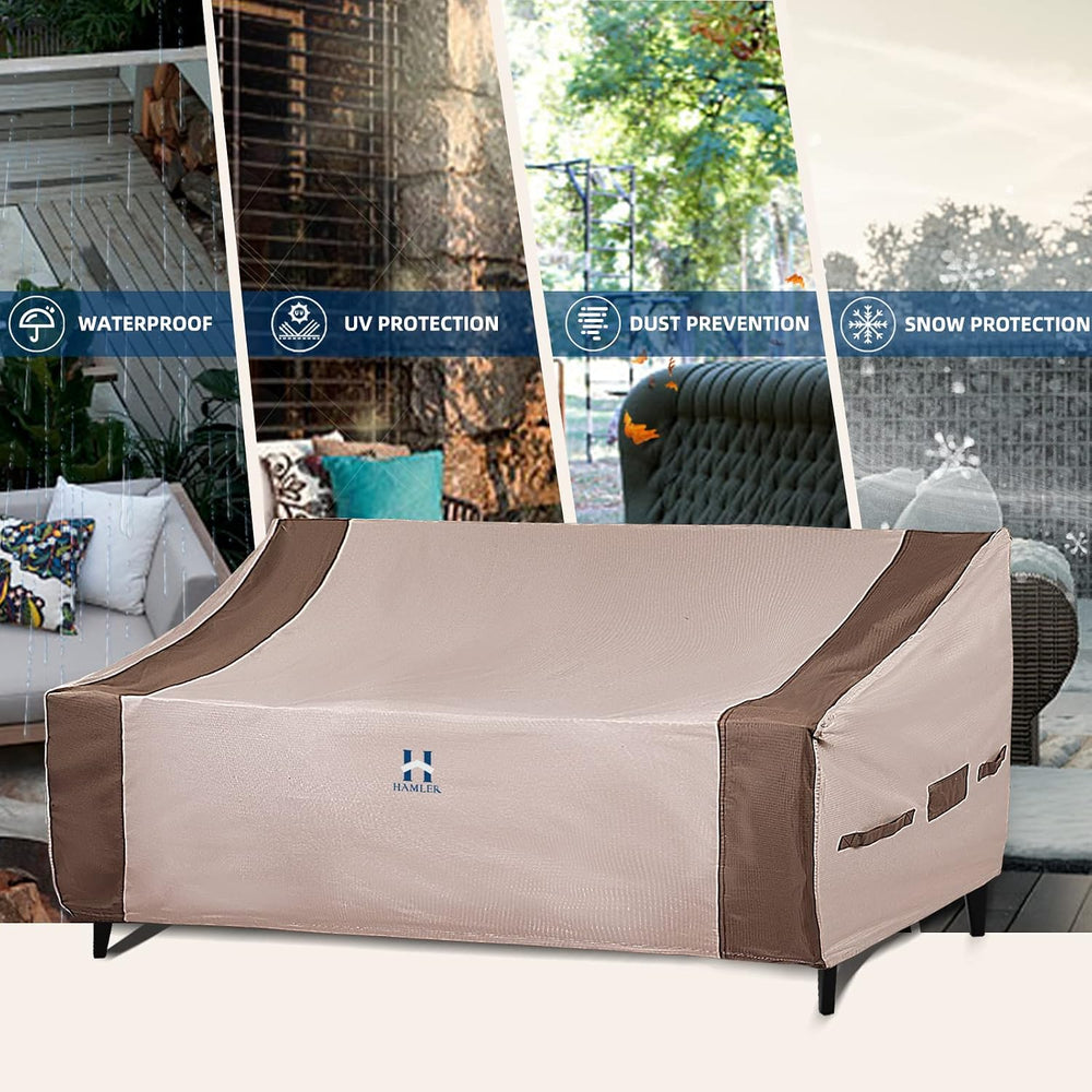 HAMLER Patio Sofa Cover - Heavy Duty Waterproof, 2-Seater Outdoor Couch Cover...
