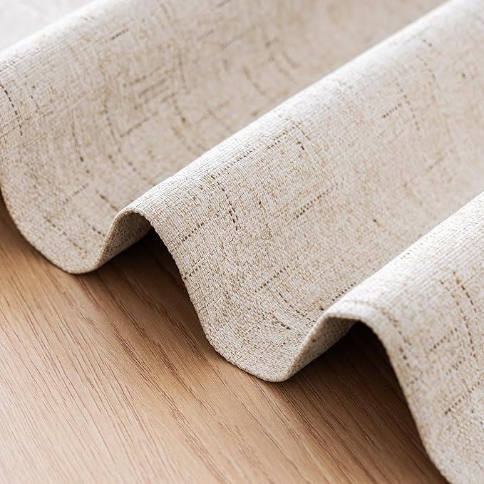H.VERSAILTEX Linen Blackout Curtains Durable Thick Textured Linen Look 100% B...