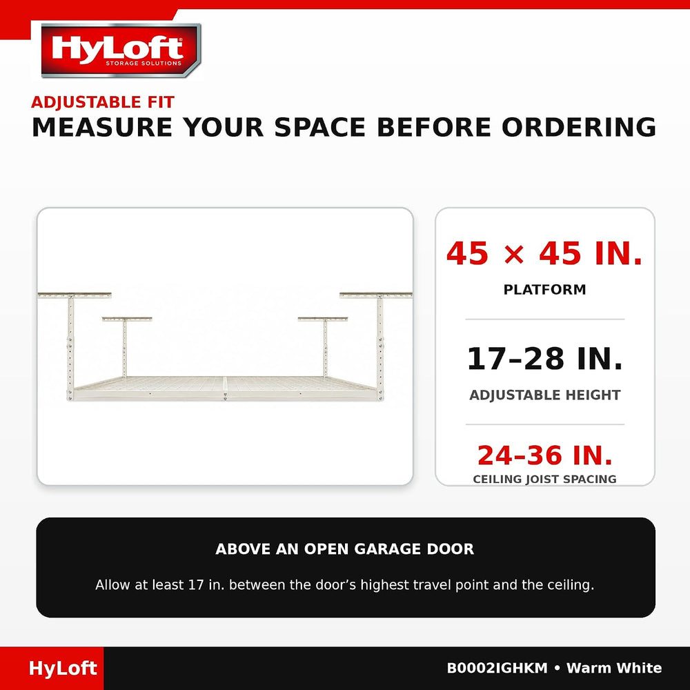 HyLoft Overhead adjustable Garage Storage Rack,Heavy Duty Steel Garage Storag...