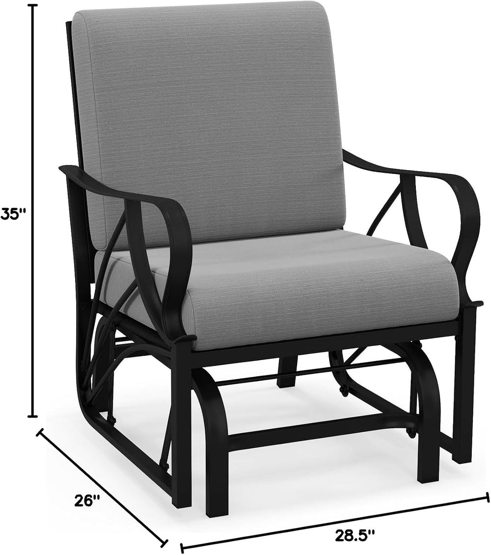 GIANTEX Outdoor Glider, Patio Rocking Chair with Thick Cushion