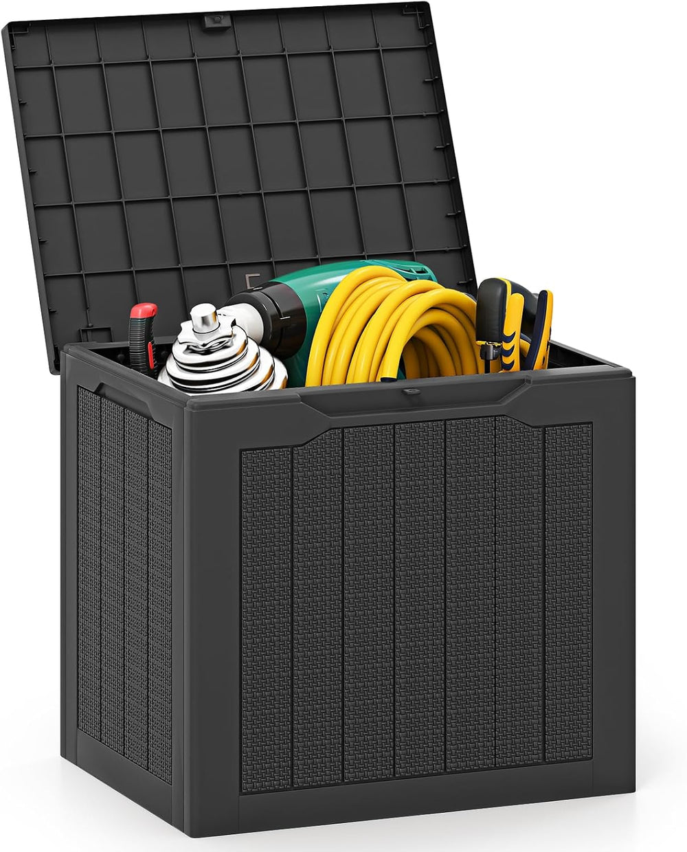 GIANTEX 25 Gallon Outdoor Storage Box, Patio Deck Box with Lockable Lid, Wick...
