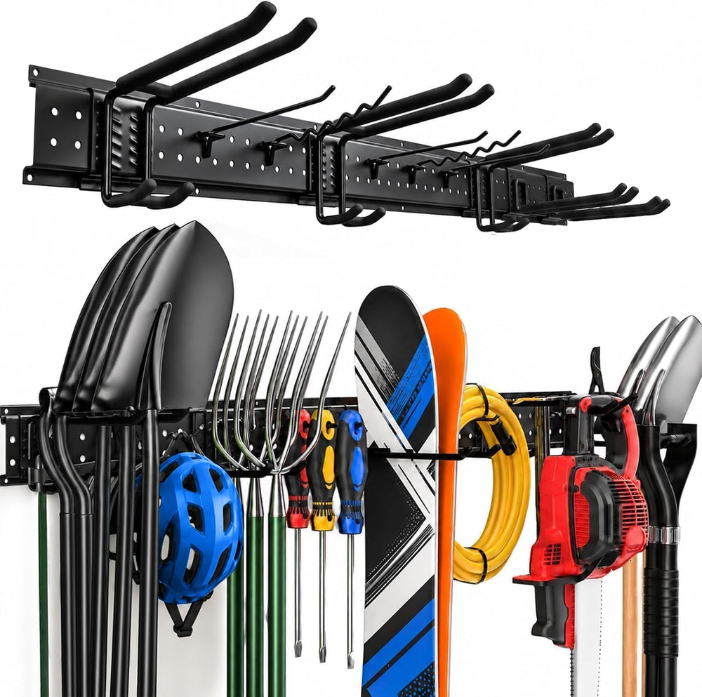 PTUNA 49.5"Garage Tool Organizer Wall Mount - 400 lbs Garden Tool Holder