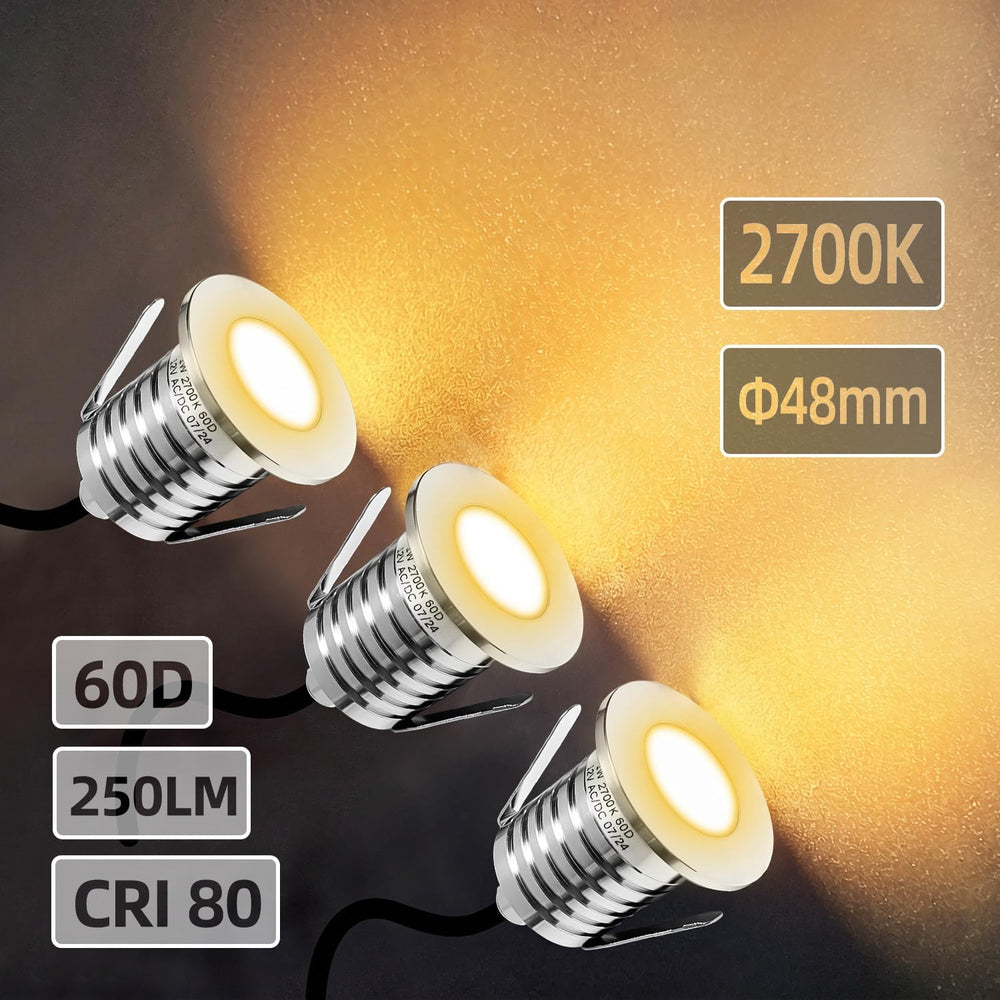 MALORY 3W Recessed Low Voltage Deck Light 6 Pack 2Inch