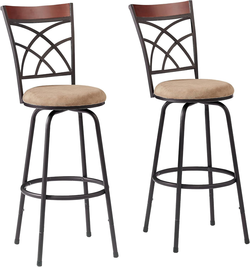 VECELO Barstools, Adjustable Counter Stools, Steel Bistro Pub Chairs, Bar Sto...
