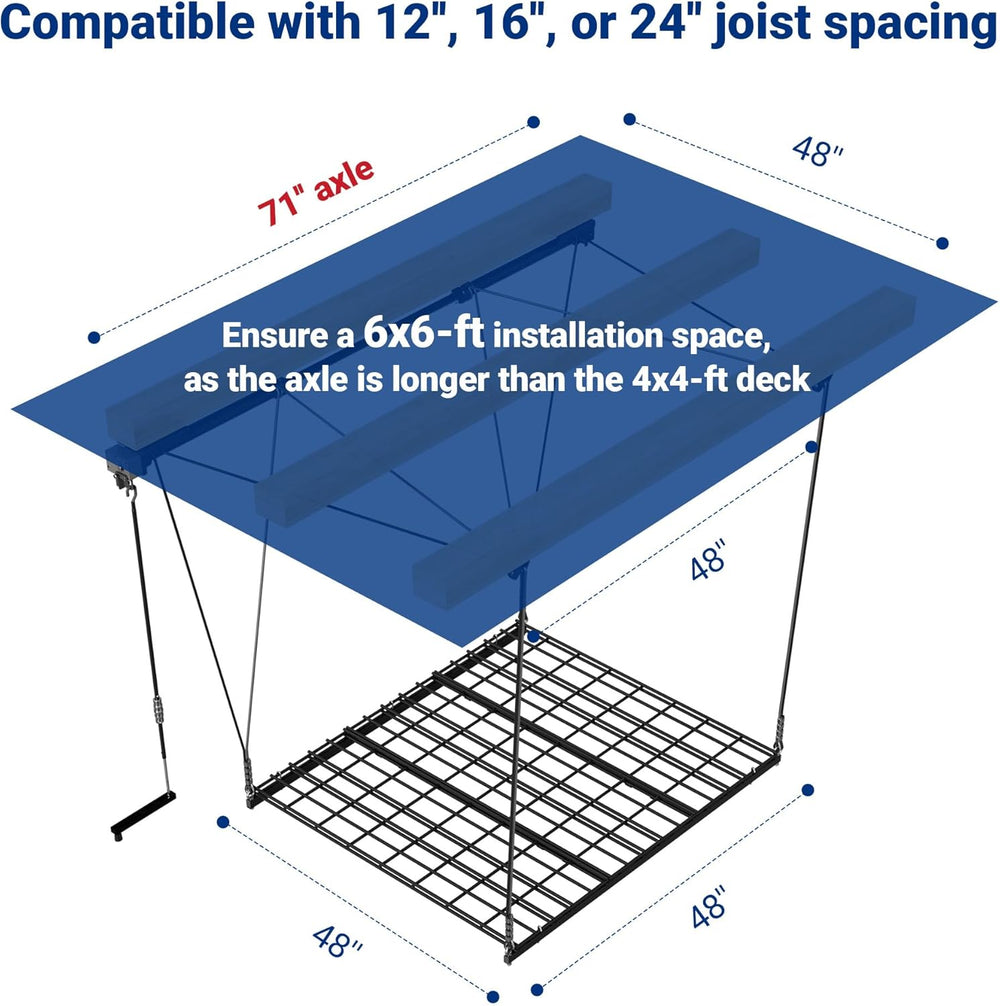 FLEXIMOUNTS GL1 Overhead Garage Lifting Storage Rack, 4x4 Ft Heavy-Duty Metal...