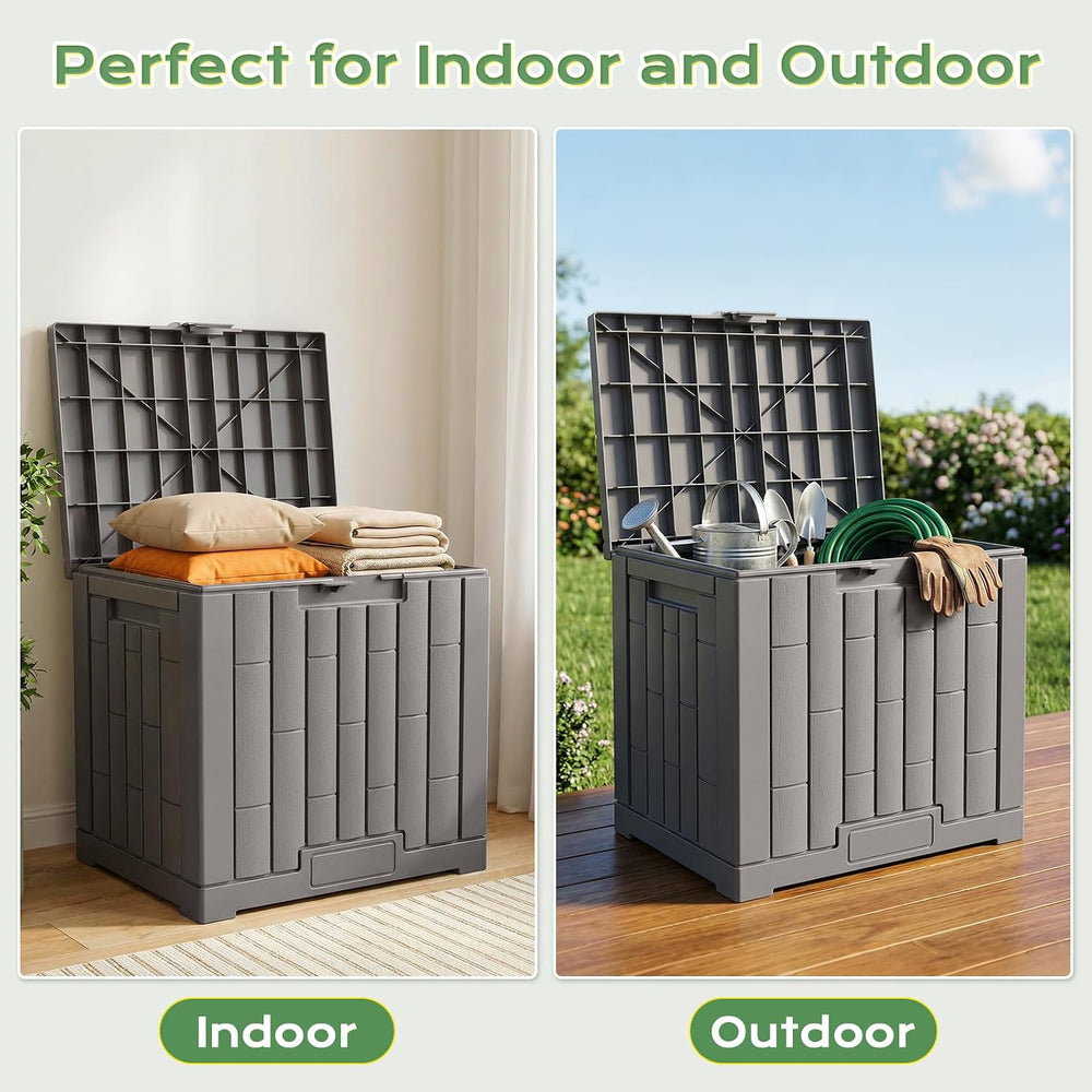 Jocoevol Deck Box 30 Gal, UV Resistant & Waterproof Outdoor Storage Box w...