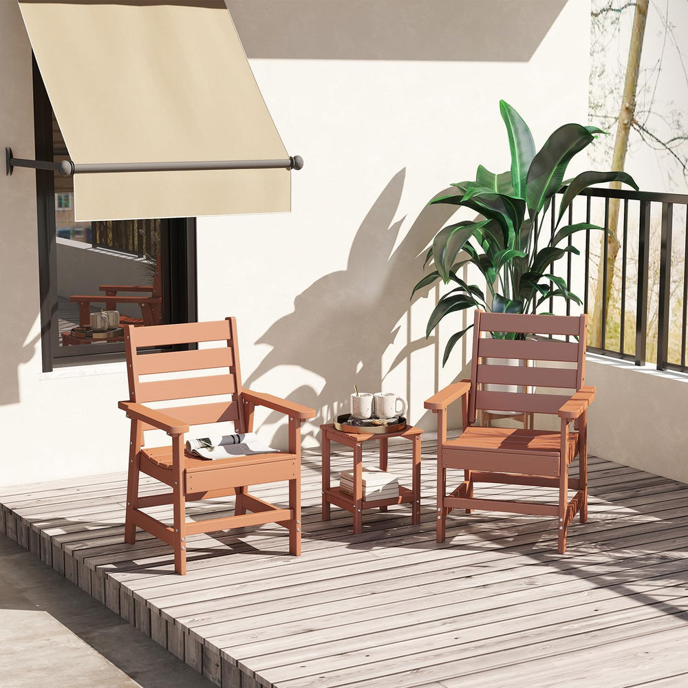 GREENVINES 3 Pieces Patio Furniture Set | Outdoor Bistro Sets for 2 | HDPE Pl...