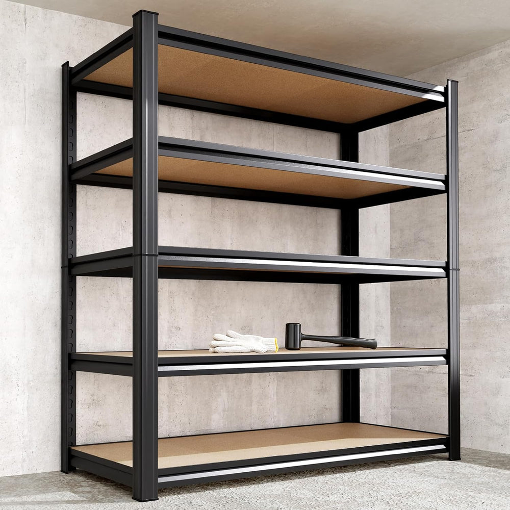 5-Tier Garage Shelving Heavy Duty Storage Shelves, Adjustable Shelving Unit, ...