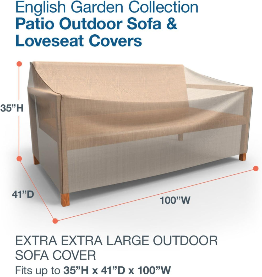 Budge English Garden Patio Sofa Cover, Waterproof, Extra-Extra Large