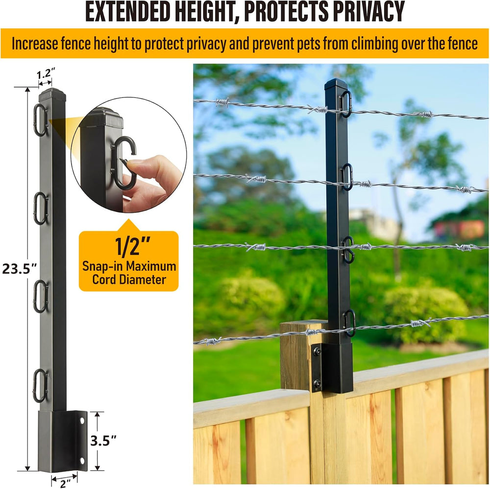 Fence Post Extender, 23.5" Fence Barbed Wire Extend Arm，for Outdoor Fenc...