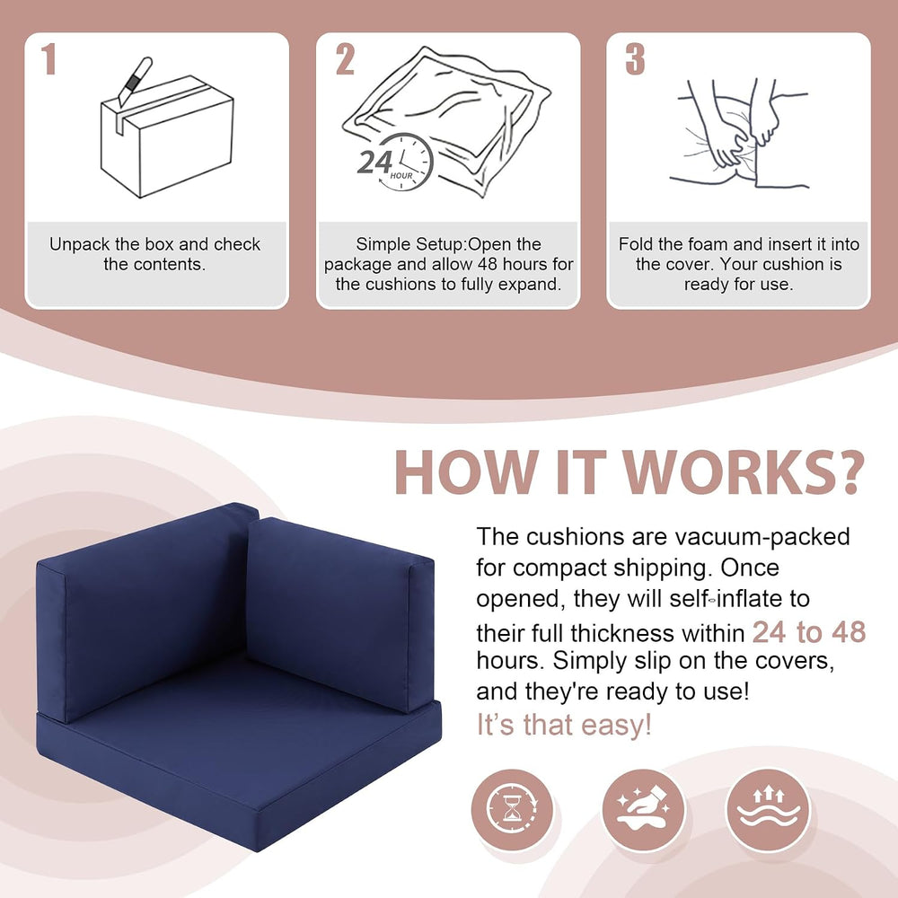 14-Piece Patio Furniture Cushions Set, Replacement Outdoor Cushions for 6-Sea...