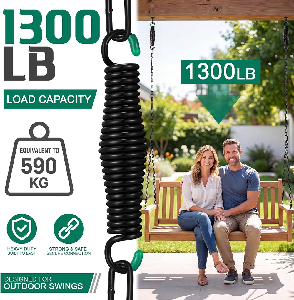 Heavy Duty Porch Swing Hanging Kit with Springs, 1500 Lbs Capacity, up to 7.1...