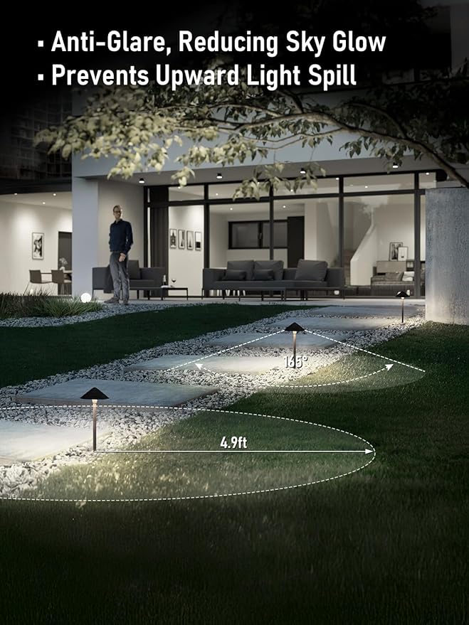 LEONLITE 12-Pack LED Low Voltage Landscape Lights, 3W Cast-Aluminum 12-24V Pa...