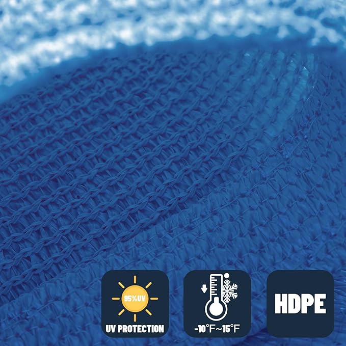 SUNNY GUARD Sun Shade Sail 7' X 13' Rectangle Blue UV Block Sunshade ...