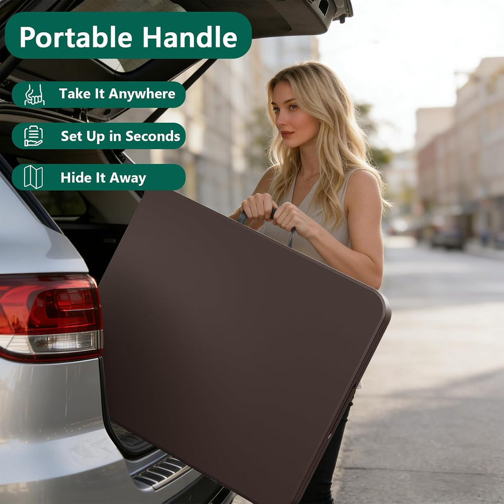 Folding Table 2 Pack, 6FT Heavy Duty Plastic Table with Handle, Foldable&...