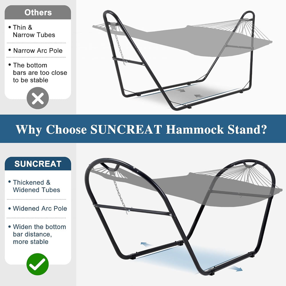 SUNCREAT Universal Steel Outdoor Hammock Stand Only, Heavy Duty, Weather-Resi...