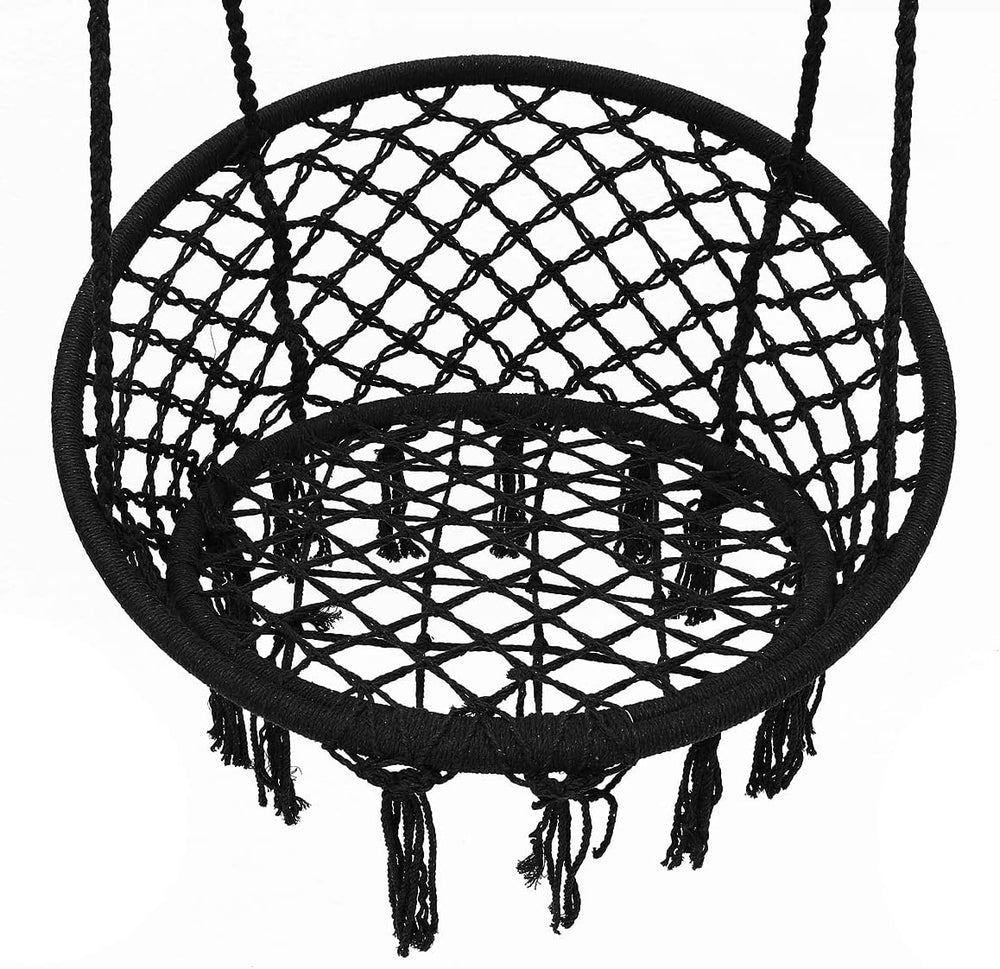 Hanging Swing Chair Bohemian Style Macrame Swing Chair with Tassels, Hammock ...