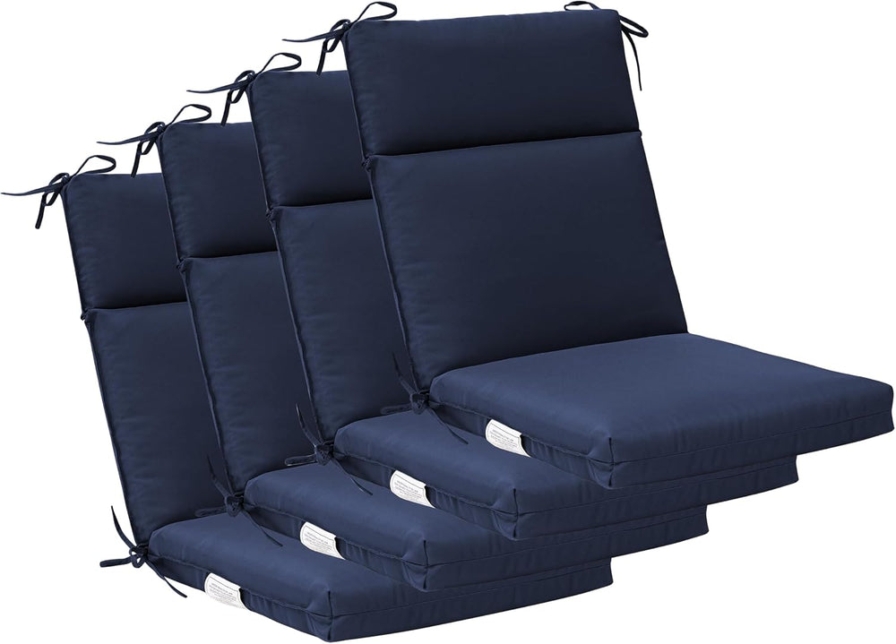 QILLOWAY High Back Outdoor Dining Chair Cushions Set of 4, Weather Resistant ...