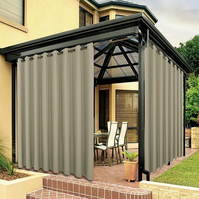 BONZER Outdoor Curtains for Patio Waterproof Thick Privacy Wide Grommet Light...