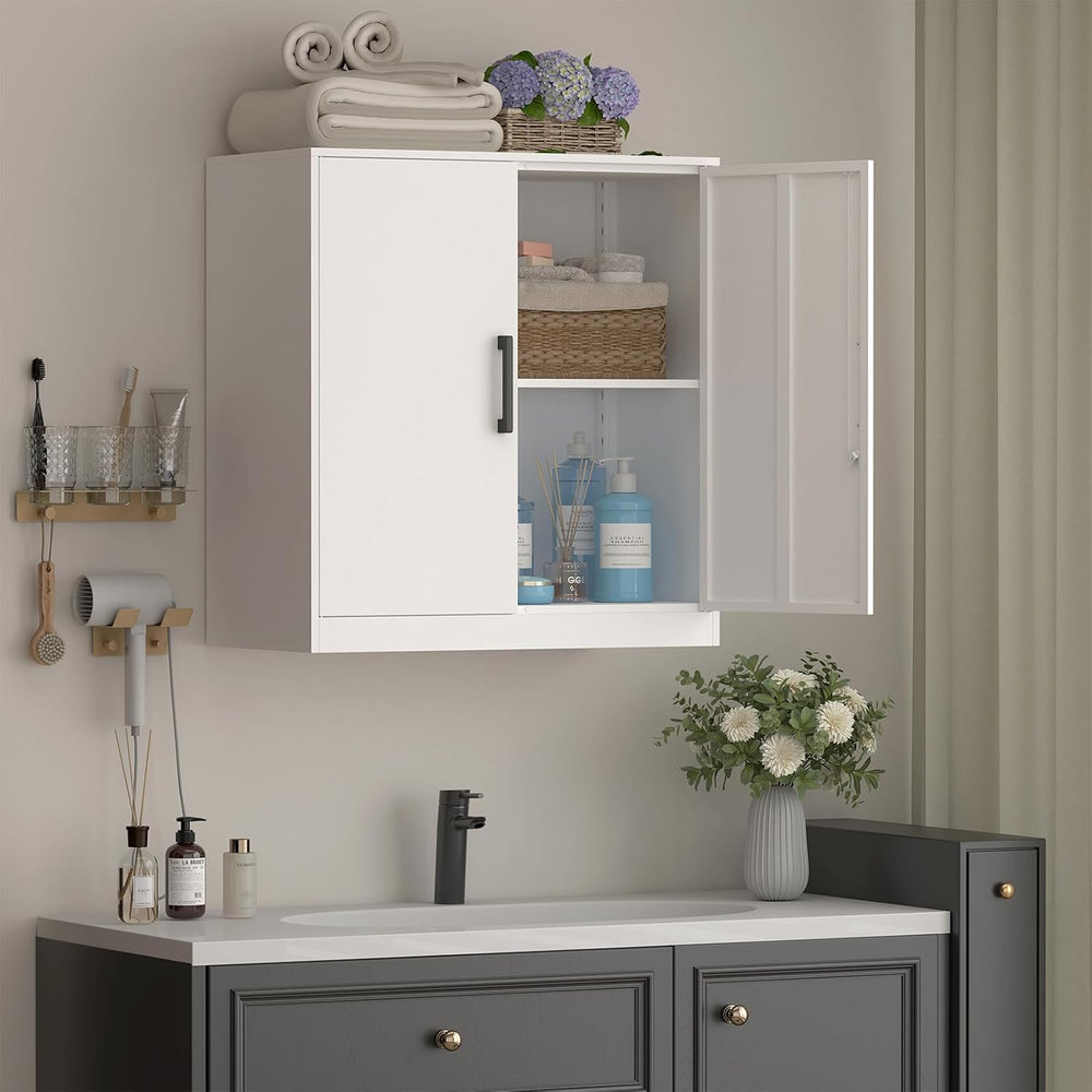 IRONFFICE Wall Cabinet,28" H Metal Storage Cabinet with Adjustable Shelf...